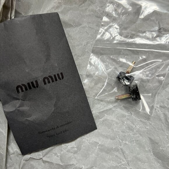 vintage Miu Miu black patent peep toe wedges size 37 Brand New NIB - Picture 11 of 11